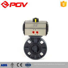 UPVC pvc butterfly valves ptfe assento com atuador pneumático